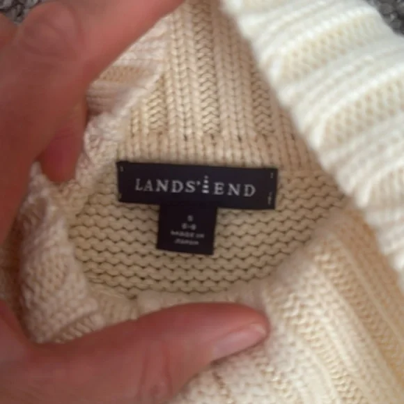 Vintage lands’end turtleneck cotton cardigan - Picture 3 of 3